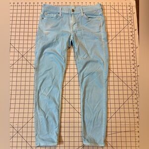 7 For All Mankind Women’s Size 28 Light Blue Cropped Skinny Jeans